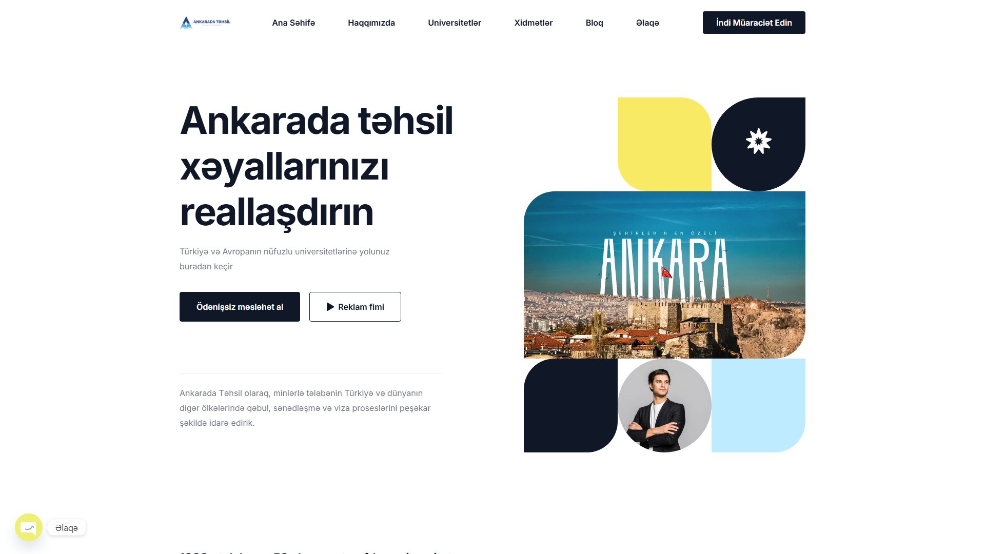 Ankarada Təhsil — Türkiyədə təhsil üçün tanıtım və müraciət saytı
