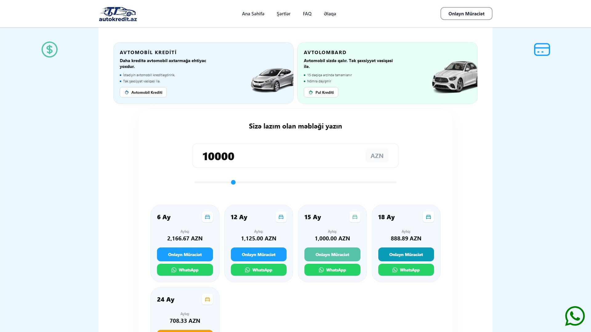 AutoKredit.az — Avtokredit və avtolombard üçün onlayn müraciət platforması