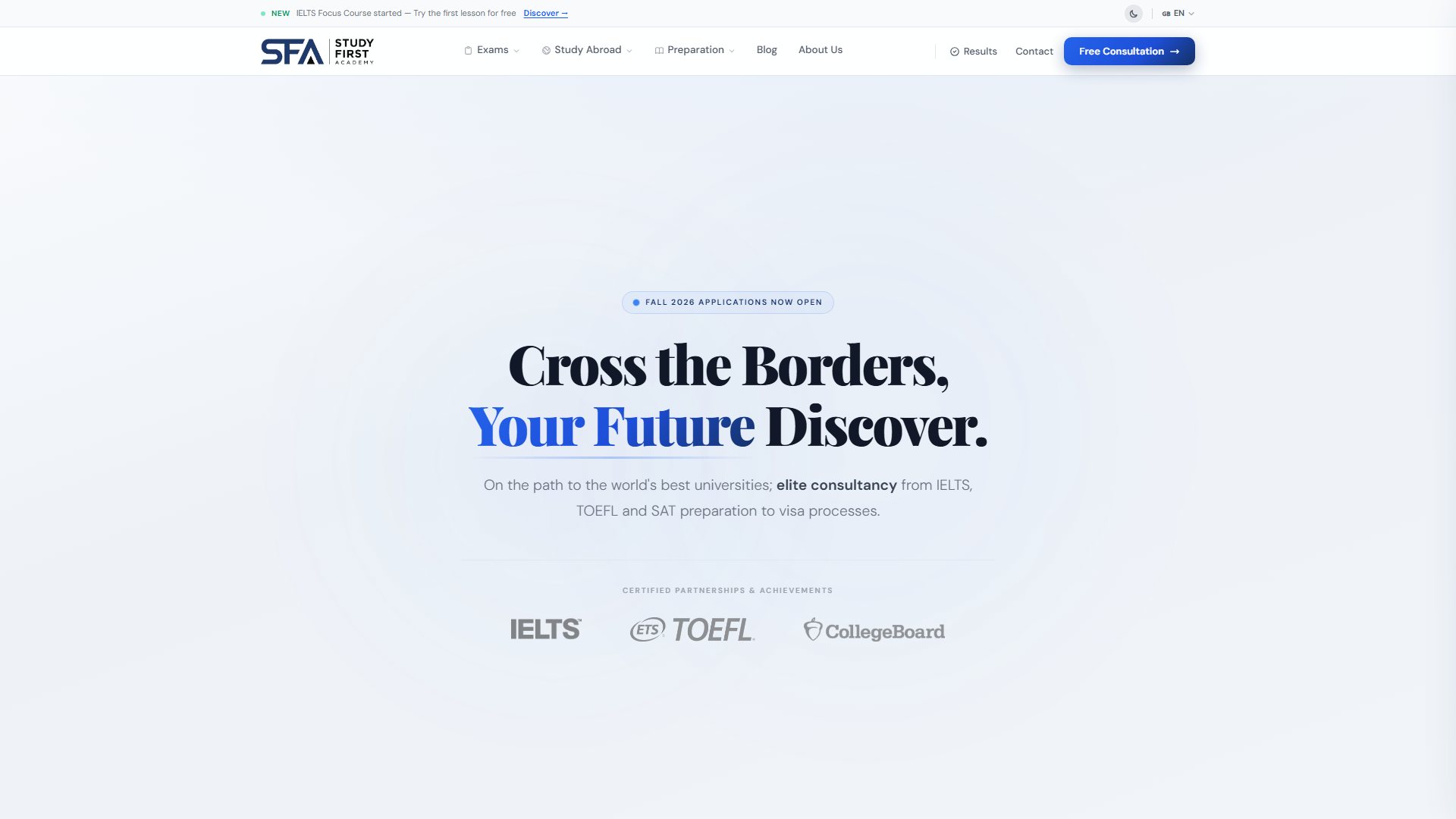 StudyFirst Academy — İki dildə imtahan hazırlığı və təhsil məsləhətçiliyi platforması